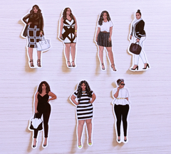 Kit de adesivos "Curvy Girls in Black & White" - comprar online