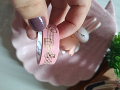 Washi tape Simply Gilded rosa com foil dourado - Estampa musical - La Délicatesse