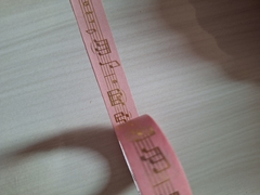 Washi tape Simply Gilded rosa com foil dourado - Estampa musical