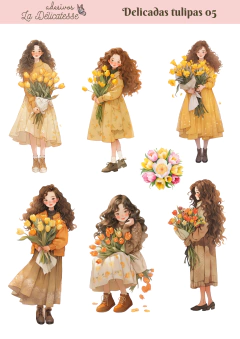 Imagem do Cartelas de adesivos "Delicadas tulipas"