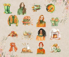 Kit de adesivos "a garota que amava o outono" - comprar online