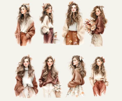 Kit de adesivos de meninas "Tempo de aconchego" na internet