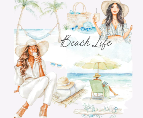 Kit de adesivos "Beach life" - comprar online