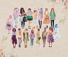 Adesivos de meninas "La Diversité"