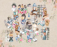 Kit de adesivos "La Lecture"