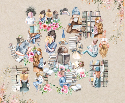 Kit de adesivos "La Lecture"