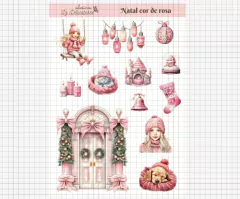 Kit digital "Natal Cor de Rosa" - Link na descrição na internet
