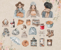 Kit de adesivos "Outono aconchegante" - comprar online