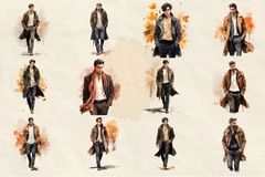 Kit de adesivos "Folhas do outono - masculino"