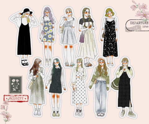 Kit de adesivos "Mimi girls"