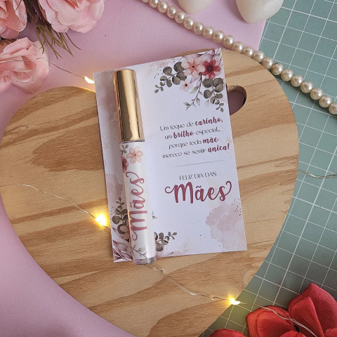 Gloss com tampa dourada + Cartão Personalizado Dia das Mães - 30 unidades - comprar online