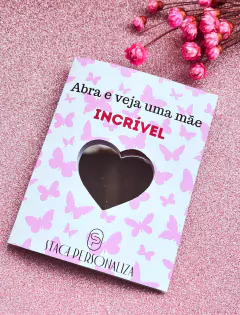 Cartão Personalizado Com Espelho de Coração Dia das Mães