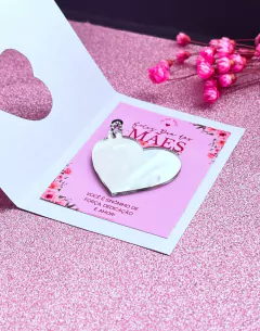 Cartão Personalizado Com Espelho de Coração Dia das Mães - comprar online