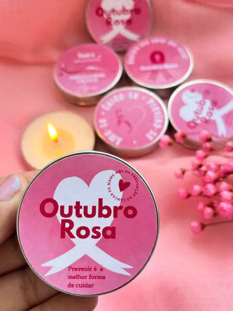 Velas Latinha Personalizada Outubro Rosa