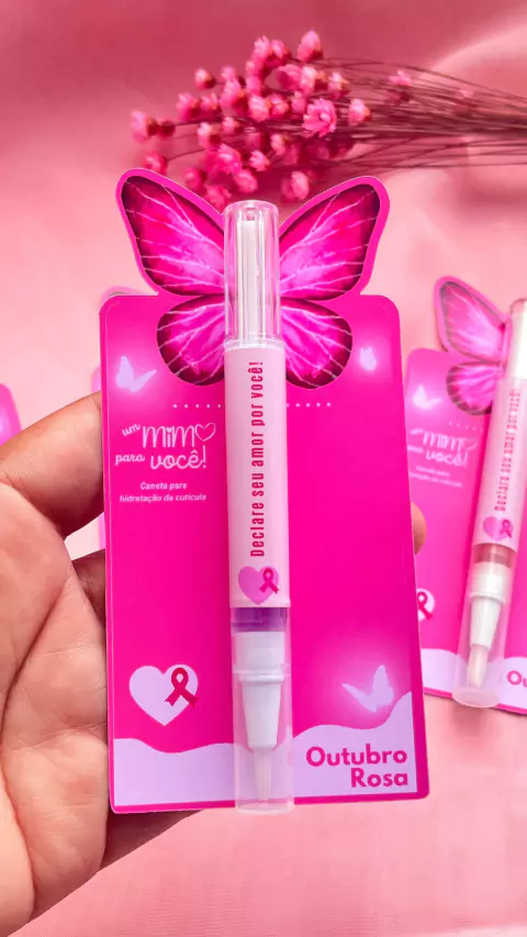 Caneta Hidratante Para Cutícula Personalizada Outubro Rosa - 30 UNIDADES