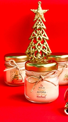 Vela Aromática Personalizada + Saquinho de Algodão Cru- Lembrancinha Natal - comprar online
