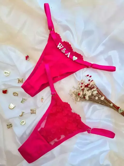 Calcinha Coração Personalizável ( as letras são vendidas separadamente) - comprar online