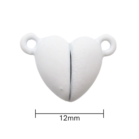 Cierre Iman De Corazon 12mm Color Blanco - comprar online