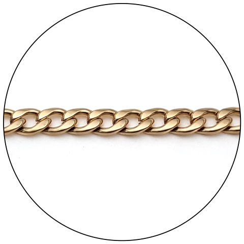 Cadena Acero Cubana 6mm Dorada Ht488-Inx-Gd