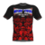 Camiseta Muay Thai Red Fighting Skull Manga Curta