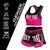 Conjunto Muay Thai Top e Short Feminino Pink Garuda