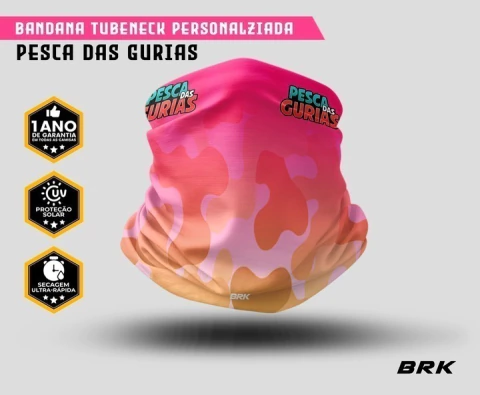 Bandana ROSA feminina Pesca das Gurias - proteção UV ao ar livre - buff para pescaria, ciclismo, caminhada - tubenek