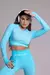 Top Gravity Seamless Azul Mesclado Manga Longa