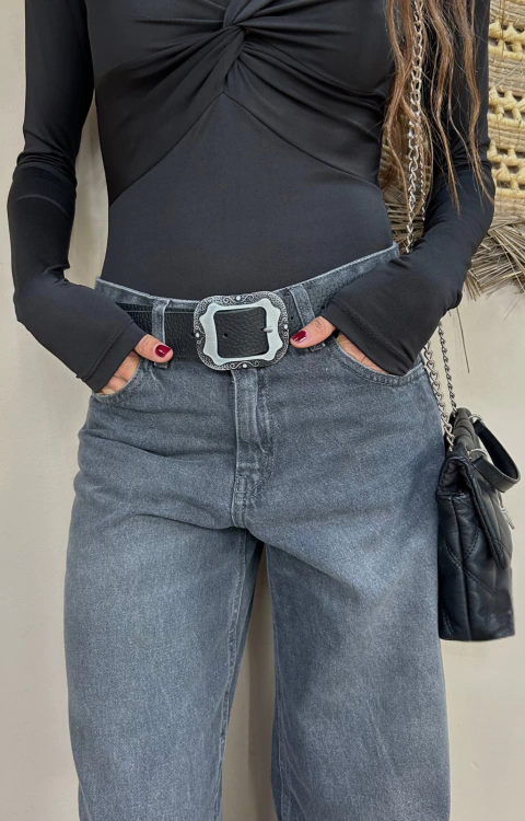 Cinturon Rustic negro - comprar online