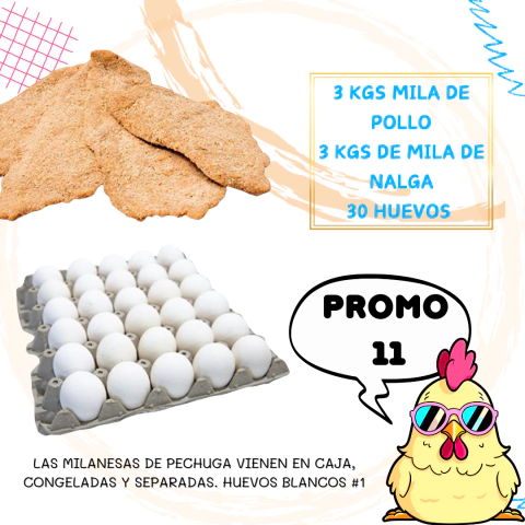 Promo 11 - 3 kgs mila de nalga, 3 kgs mila de pollo y 1 maple