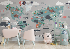 Mural Mapa Planisferio Kids