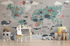 Mural Mapa Planisferio Kids en internet