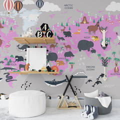 Mural Mapa Planisferio Kids - tienda online