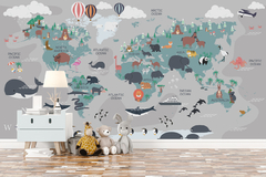 Mural Mapa Planisferio Kids - comprar online