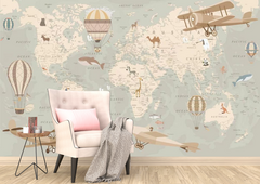 Mural Planisferio Aviones