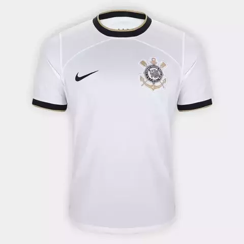 Camisa Corinthians I 22/23 Torcedor Nike Masculina - Branco+Preto