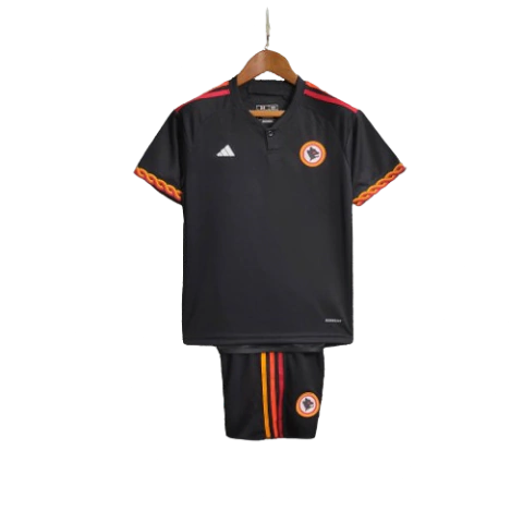Kit Kids Roma III 23/24 - Away - Torcedor - Masculino - Adidas - Preto