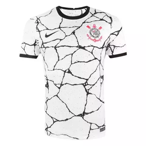 Camisa Nike Corinthians I 21/22 - Torcedor - Masculina - Nike - Branco+Preto 
