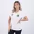 Camisa feminina branca do Santos, modelo 24/25, com logo da Umbro e detalhes em preto.