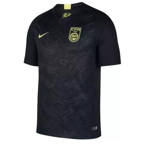 Camisa Seleção China I 18/19 - Torcedor Nike Masculina - Preta com detalhes em amarelo