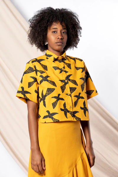 Cropped Asa Branca Amarelo Ouro