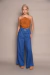 Calça Pantalona Linho Puro Azul