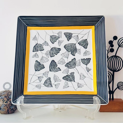 Prato Quadrado Luxo Pintado à Mão - comprar online