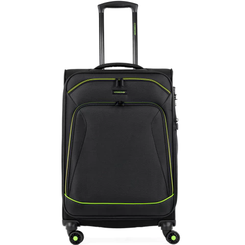 Valija Crossover Mediana de tela liviana 2,9 kg Fusion Negro con Verde - comprar online