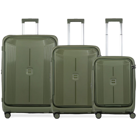 Set de Valijas Crossover Minerva Rigida Polipropileno Verde - comprar online