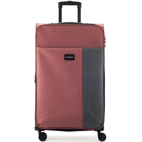 Valija Crossover Grande Semi Rígida Rudy Poliéster Rojo - comprar online