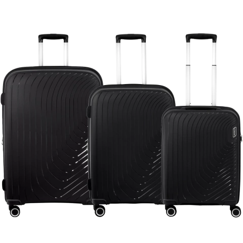 Set de Valijas Crossover Rígida Xoe Polipropileno Negro - comprar online