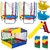 Kit 2 Cama Elástica 1,40m + Piscina de Bolinhas 1,50m + 1000 Bolinhas + Escorregador Grande + 2 Gangorras 2 Lugares