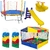 Cama Elástica 2,30m + Piscina 1,50m + 1000 Bolinhas + Escorregador Médio + Gangorra 2 Lugares