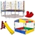 Kit Cama Elástica 3,05m + Piscina de Bolinhas 1,50m + Escorregador Médio + 1 Gangorra 1 Lugar