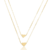 Colar Duplo Coração Semijoia Ouro 18K - comprar online